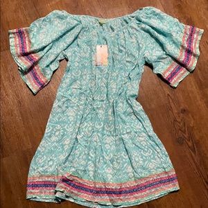 Teal and white kalypso Stevie dress sea